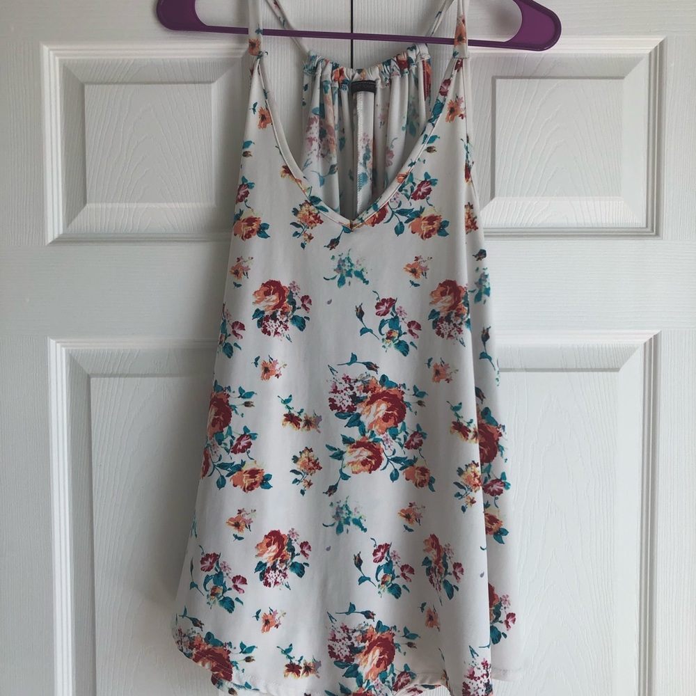 White and floral tank